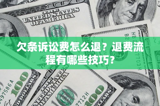 北京欠条诉讼费怎么退？退费流程有哪些技巧？